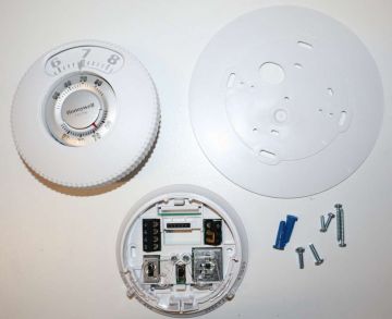 Honeywell T87N1026 1 Hot 1 Cold Easy-to-See Round Non-Programmable Thermostat